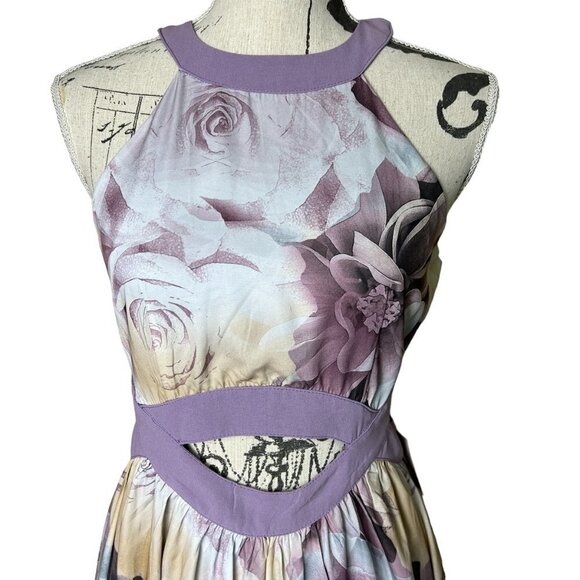 Three Bird Nest Purple Floral Maxi Dress - Picture 5 of 12